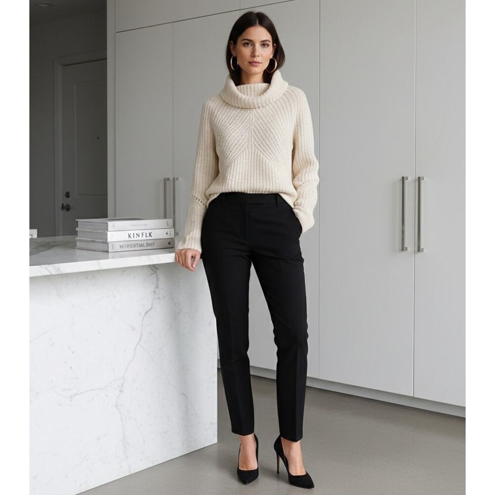 rag & bone Ivory Ribbed Chevron Turtleneck Sweater - Picture 3 of 11